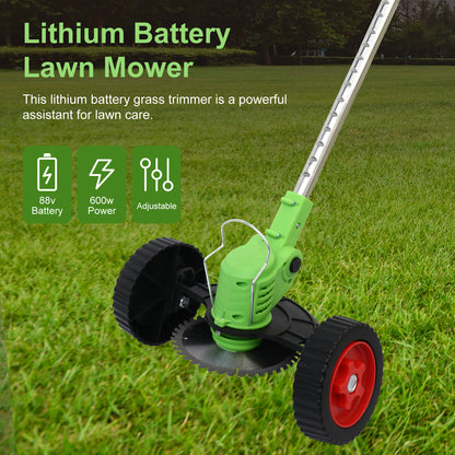 Baokaler Electric Weed Eater Cordless With 2 Batteries, Cordless Weed Wacker, Lawn Mower Pruning Cutter Weed Wacker Garden Trimming Tool